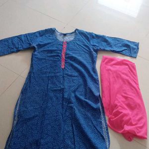 Kurti With Matching Dupatta(Chiffon)