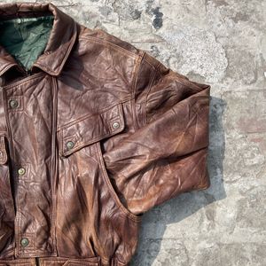 BROWN COWBOY LEATHER JACKET IN A NEW CONDITION!