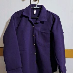 Purple Woolen Shacket