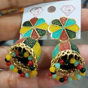 30/- Off On Delivery Charges Multi Colour Jhumka