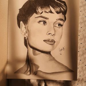 A4 Audrey Hepburn Pencil Sketch