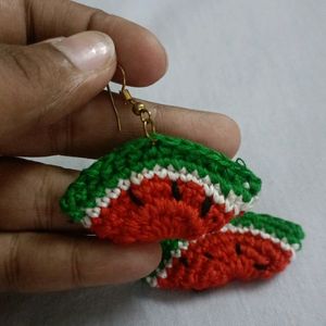 Watermelon Crochet Earrings