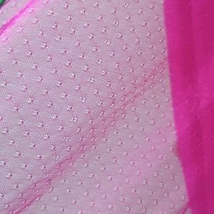 Pink Saree With Blouse Attached