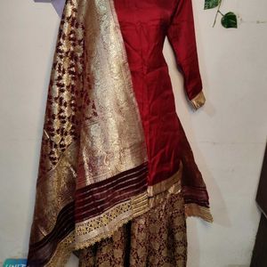 Heavy Maroon Gharara Set 🥀✨