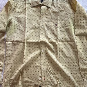 Men Louis Philippe Yellow Casual Shirt