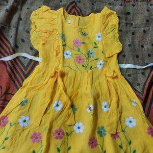 Beautiful Bright Mustered Yellow Frock