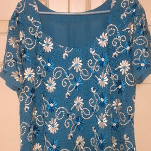 Beautiful Long Georget Kurti Size M