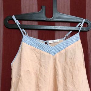 Tan Sleevless Top