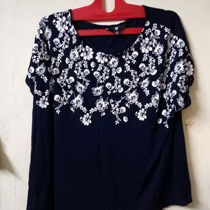 Western Navy Blue Top