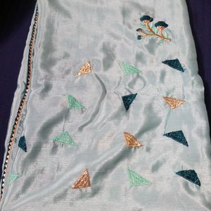 Sarees With Embroidery Butta