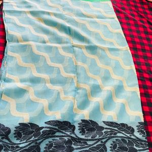 Sky Blue Fancy Silk Saree