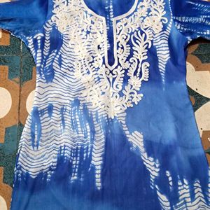 Blue Embroidery Kurti