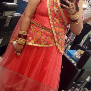 Lehnga Choli Saree Style Look