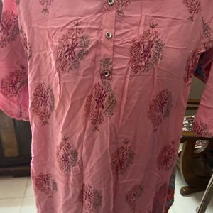 Pink Rayon Soft Kurti