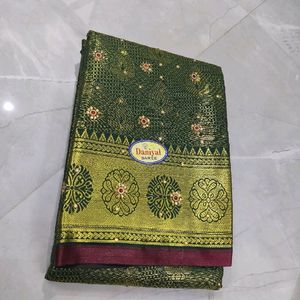 Brocade Jhalak With Stone Work