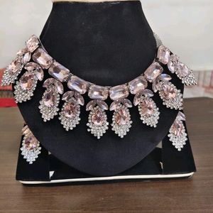 Diwali Offer Korean Glass Stone Necklace