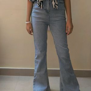 Bootcut Light Denim Blue Jeans | Ultra High Waist