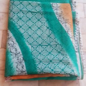 Like New Supernet Saree With Stiched Blouse