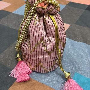 Pink Potli With Tassels