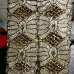 2 meter Golden Embroidery Flower Lace