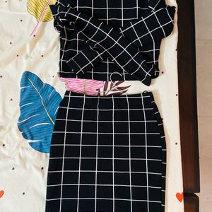 Shein Black And White Co Ord Set