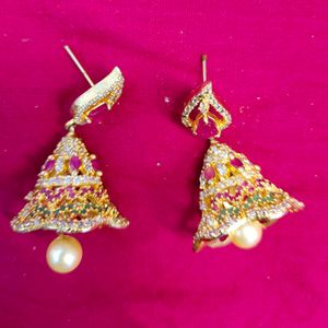 Premium Unique Long CZ Bell Jhumkis