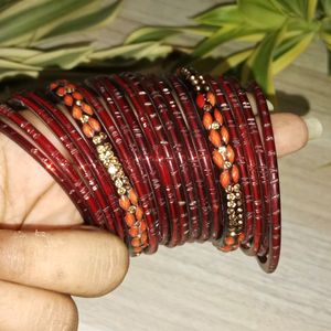 Maroon Bangles Set Of 2