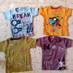 4 Combo Tshirt For 3-6 Month Boy