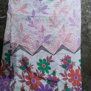 Beautiful White Flower Printed Saree