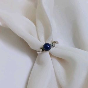 Pure Hallmark Silver Ring With Lapis Stone