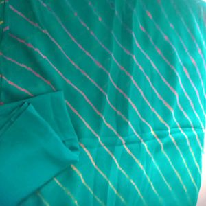 Green Saree With Blouse Piece