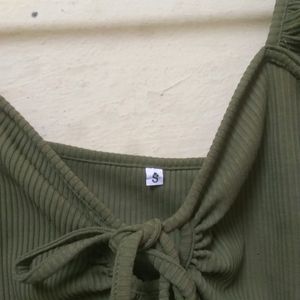 Olive Green Crop Top