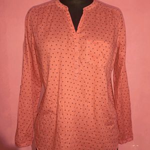 Ladies Pure Cotton Orange Top