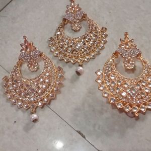 Earing Set With Maang Tika