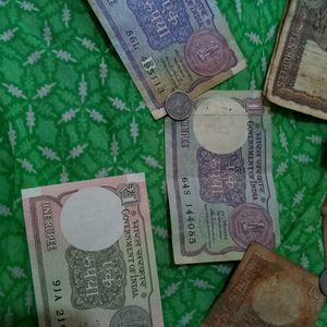 Combo Of Old Indian Notes And Coins