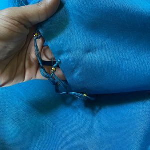 Plain blue saree