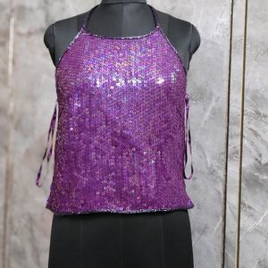 Purple Sequins Cami Top