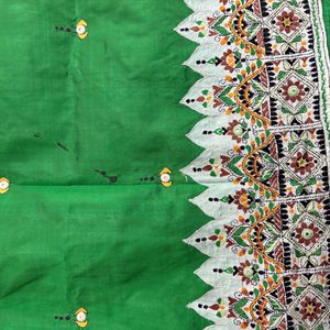 Pure Silk Kantha Applique Work Saree With BP