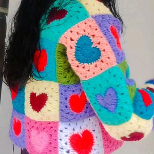 Crochet Heart Cardigan