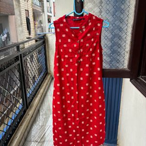 Red Printed Kurta