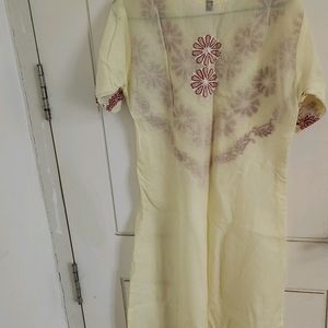 EMBROIDERED LIME COLOURED KURTI FROM AMAZON