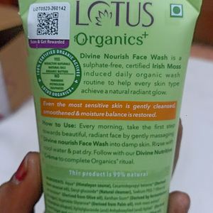 Lotus Organic Divine Nourish Face Wash