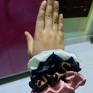 combo of 4 satin scrunchies