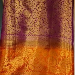 Purple Orange New Saree