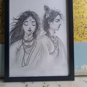 radhe krishna beautiful sketch