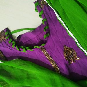 Violet And Green Suit / Churidhar set