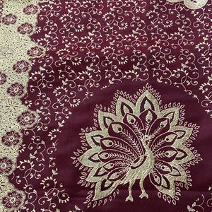 MAROON GOLD EMBROIDERED SHAWL