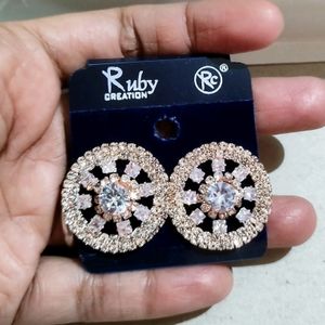 Ad Stone Rose Gold Earrings