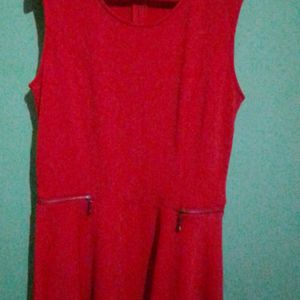 Red Casual Dress For Outgoing And Regular Wearing