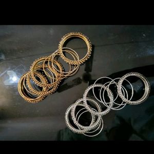 Combo Of Oxidised Bangles+ Glass Bangles